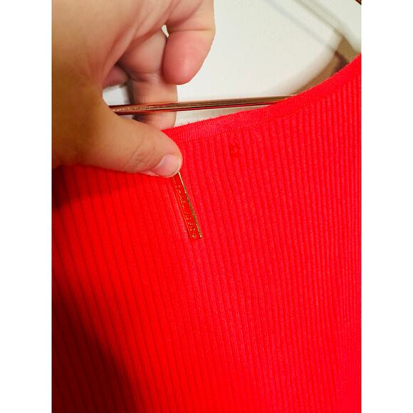 MICHAEL KORS Red Ribbed Sleeveless Tank Long Maxi Style Dress Size Medium - Picture 11 of 14